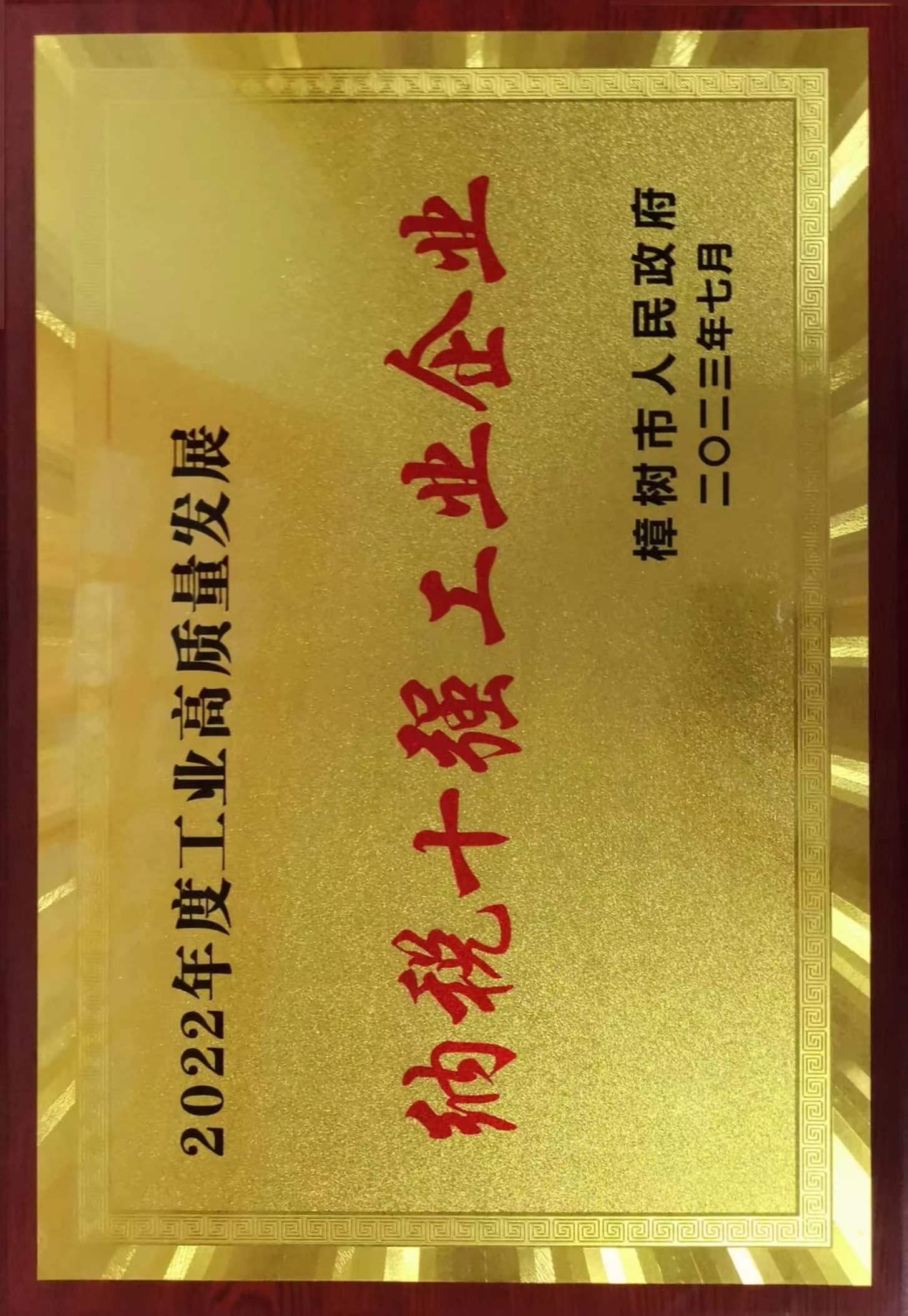 2022年度工業(yè)高質(zhì)量發(fā)展 納稅十強工業(yè)企業(yè)